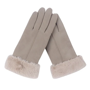 

Winter Women screen touch Gloves Plush Velvet Touch Screen Cute Warm Furry Mittens Full Finger Female Cold Protection Gloves
