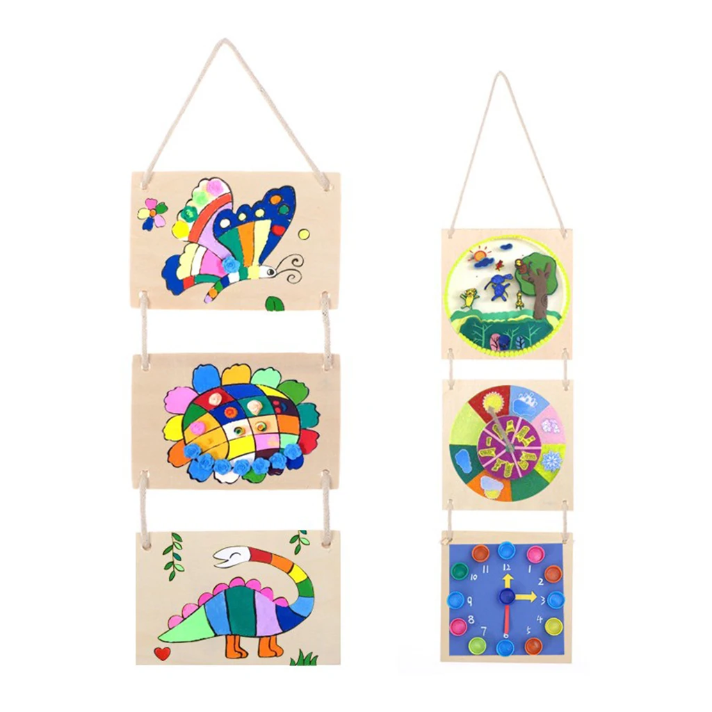 DIY Writing Painting Doodle Blank Plaque Wooden Sign Wall Hanging Art Crafts