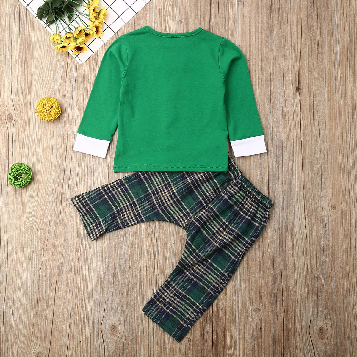 Emmababy футболка с длинными рукавами и оборками для маленьких мальчиков и девочек+ полосатые штаны, леггинсы комплект одежды из 2 предметов, осенняя одежда