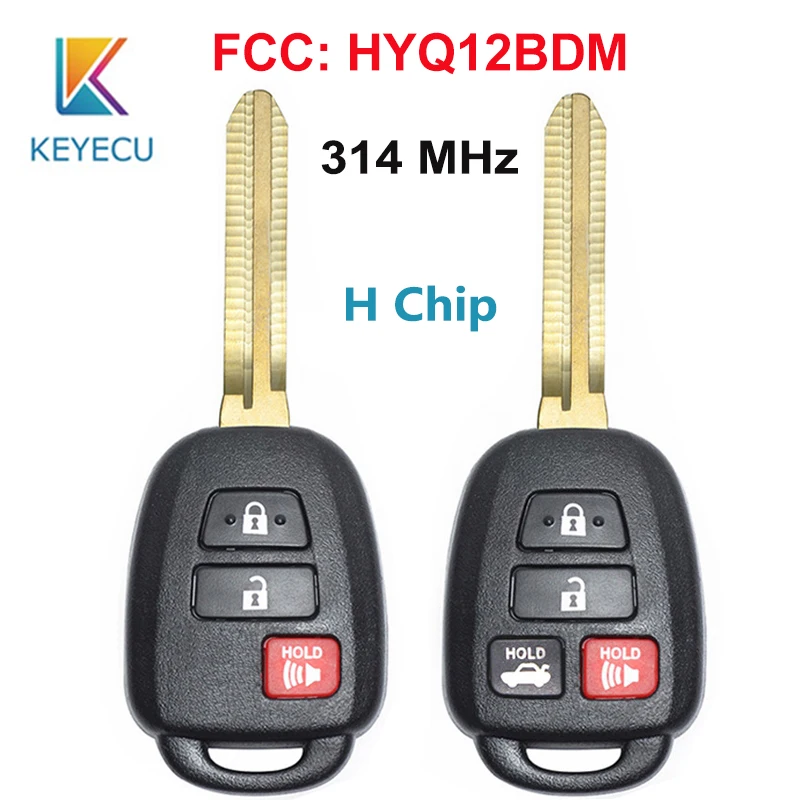KEYECU дистанционный ключ 3/4 кнопки с H чипом 314 МГц для Toyota Camry 2014 -2017 Rav4 2013 -2016 FCC ID: