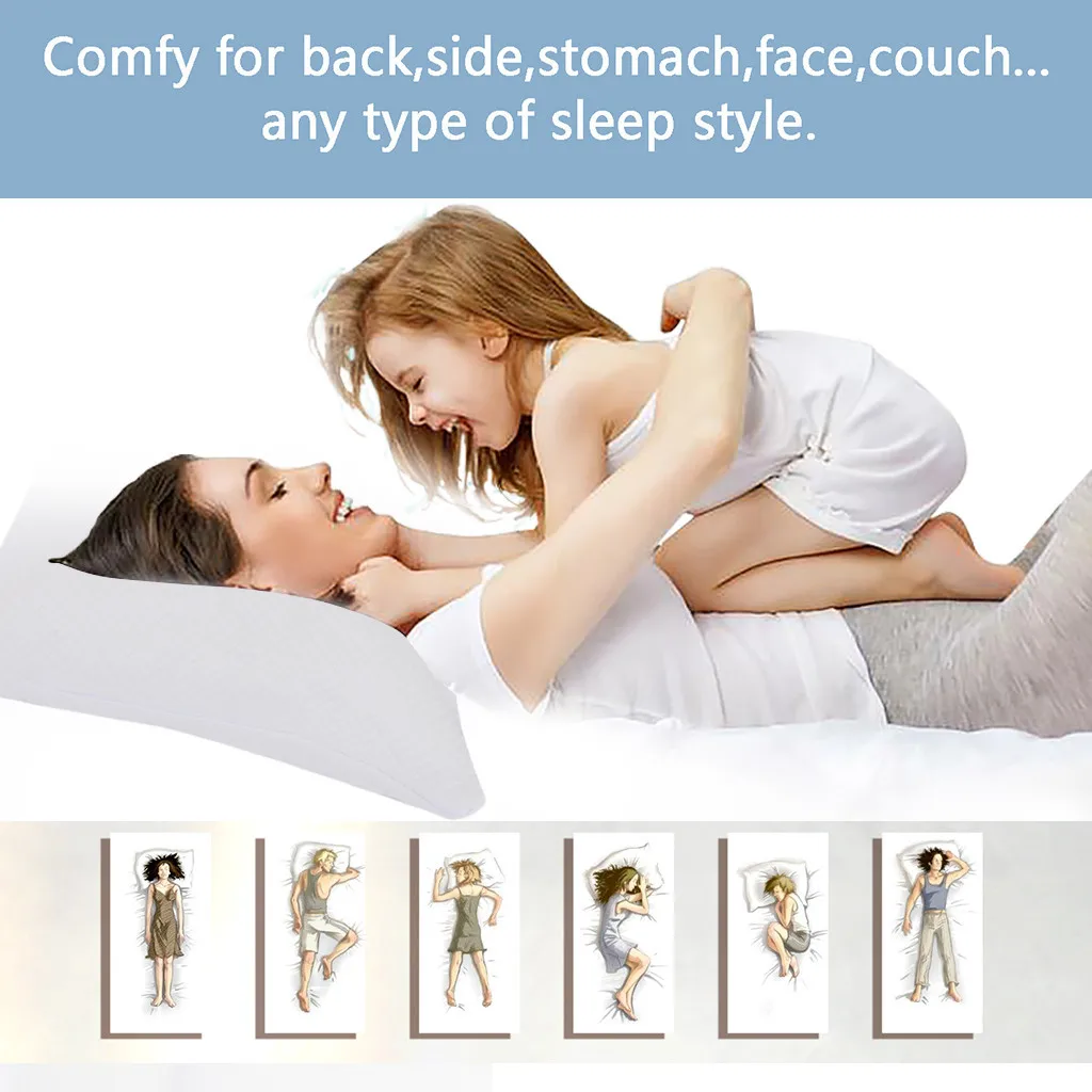 White Memory Foam Pillow 44cm×66cm Bamboo Fiber And Memory Foam Pillow Combination Adjustable Height soft Comfortable Pillow