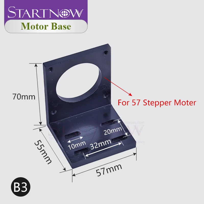 Sujetador de correa de distribución, soporte de Base de Motor paso a paso 57, placa de conexión, placa de instalación para máquina de Metal láser CO2 CNC DIY