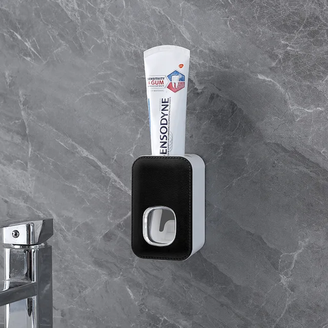 Dispenser Dentifricio A Parete Con 4 Portaspazzolini - Doppio Distributore Automatico Per Bagno, Senza Forare - Foto 4