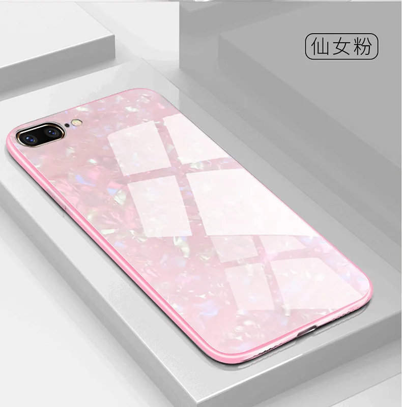 Оболочка стеклянный чехол для телефона для IPhone 11 Pro Max X XS Max противоударный бампер чехол для 6 6S 7 8 Plus Защита задняя крышка Funda - Цвет: pink