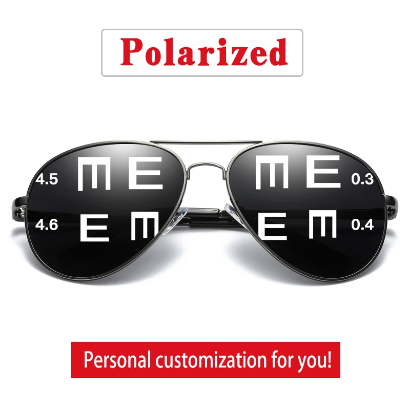 近視サングラス視度偏光オーバーサイズ処方 aviation 近視用男性女性