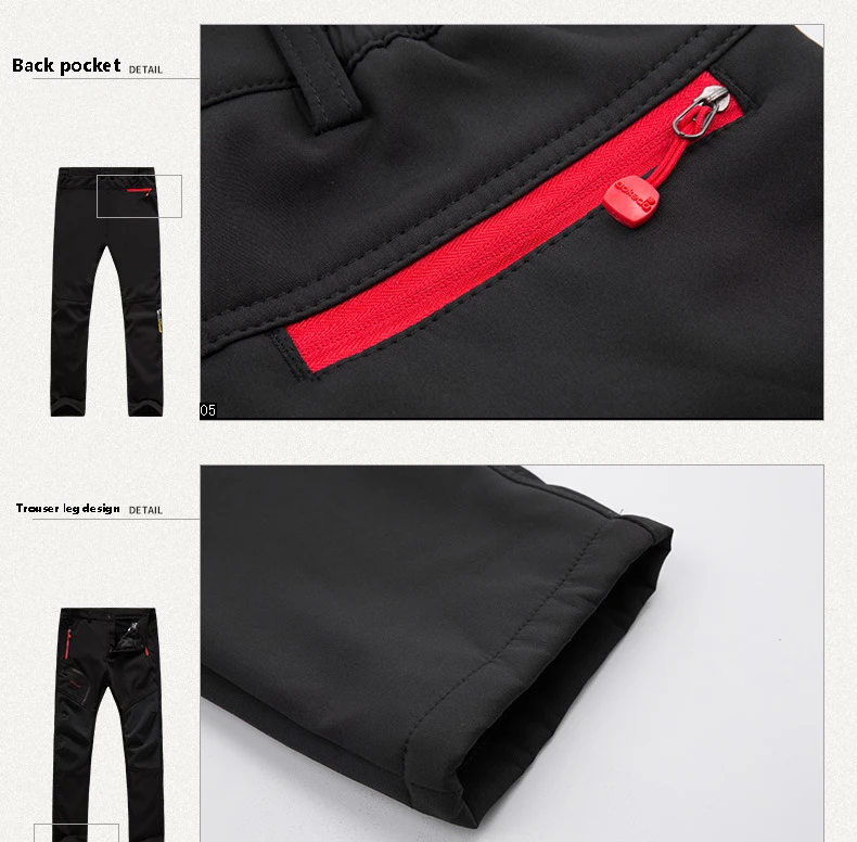 New hiking pants men winter fleece waterproof outdoor trekking camping fishing Soft shell Trousers Camp Fish Climb