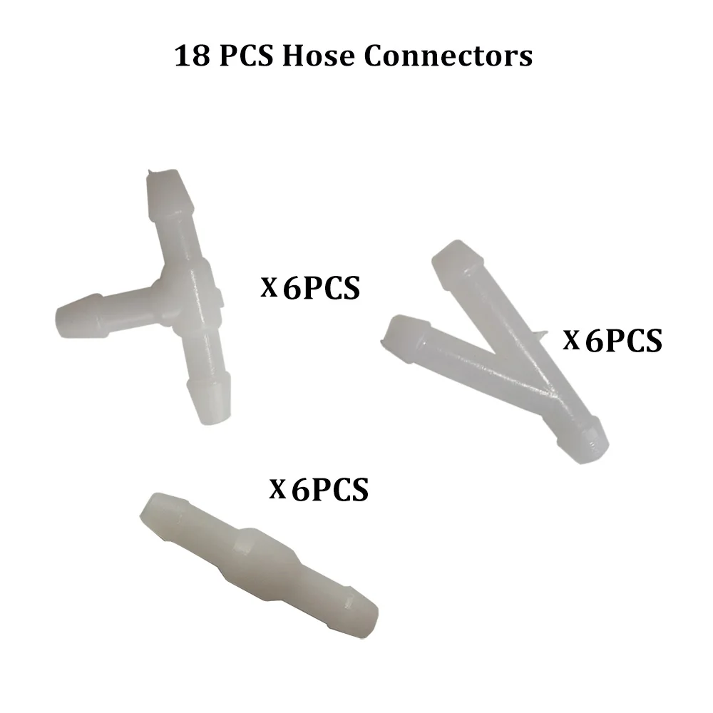 18 шт./компл. шлангов стеклоочистителя лобового стекла разъемы омывателя ветрового стекла комплект для ремонта шлангов стеклоочистителя коннекторы т/у/я сплиттер коннеторы