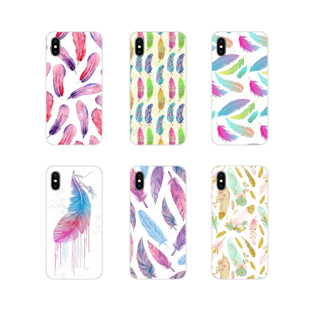 Colorful Watercolor Feathers For Motorola Moto X4 E4 E5 G5 G5S G6 Z Z2 Z3 G G2 G3 C Play Plus Accessories Phone Cases Covers | Мобильные