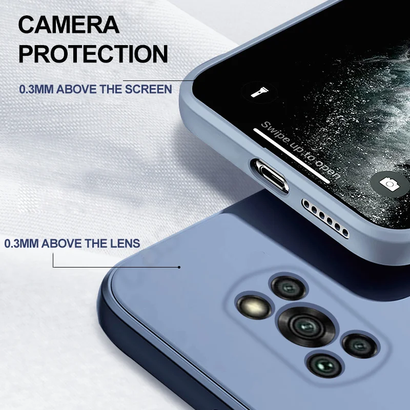Poco X3 M3 F3 Pro Case New Square Liquid Silicone Soft Thin Cover Funda For Xiaomi Redmi note 10 Pro 4G 5G mi 11 10T 10S 11i