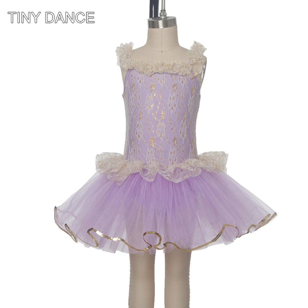 Готовое к отправке сиреневое балетное платье-пачка трико детский костюм для шоу