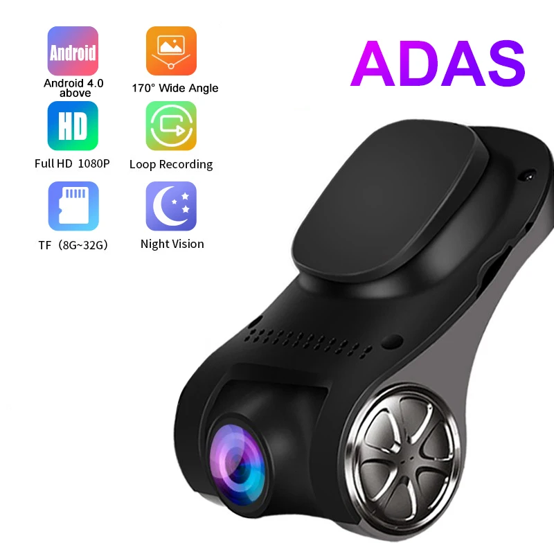 

ADAS Ranging Function Car DVR Camera 1080P FHD Dash Cam Auto Video Recorder 170° Night Vision USB Car DVR For Android 4.0 Above