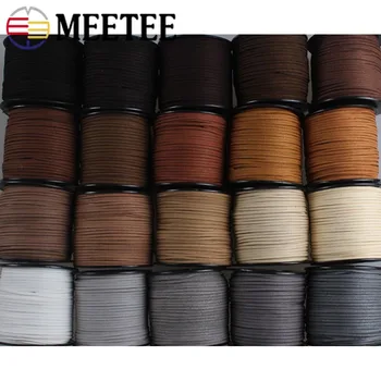 

Meetee 2.8mm Width 90m/roll Leather Rope Cords Woven Cord Wire Necklace Bracelet DIY Handmade Jewelry Decor Accessories CD202