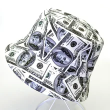 Мода Хип-хоп стиль креативный доллар сумка-мешок с принтом Кепка Рыбацкая шляпа Прочный Спорт на открытом воздухе путешествия Туризм рыболовная Панама шляпа