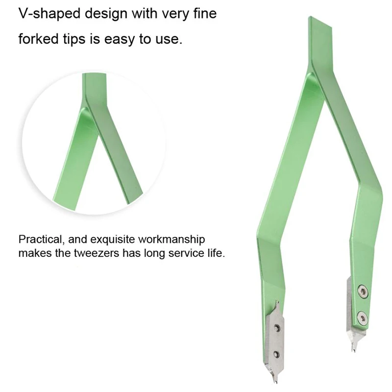 1 PC Stainless Steel V-Shaped Watch Spring Bar Tweezers for Watch Repair