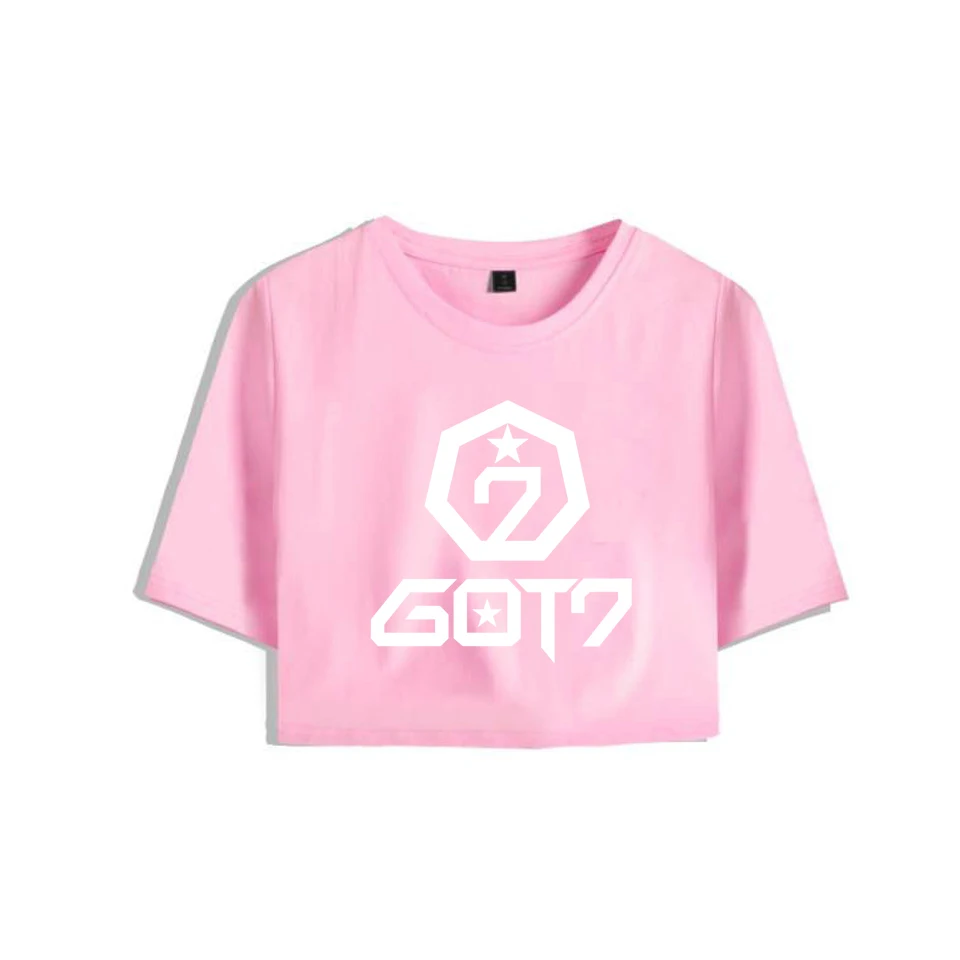 Модная короткая футболка Харадзюку Got7 kpop для детей новая женская Seventeen Nct127 Monsta X
