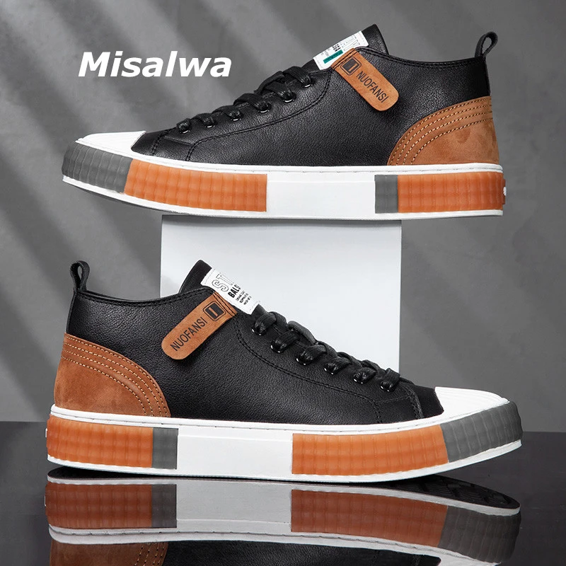 Shoes Sneaker Menswear Misalwa High-Top Black White Authentic for Trendy School-Team