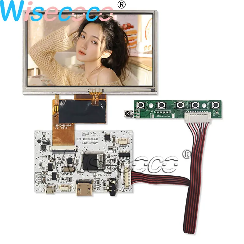 ЖК дисплей Wisecoco AT050TN33 V.1 на тонкоплёночных транзисторах 5 дюймов 480*272 сенсорная