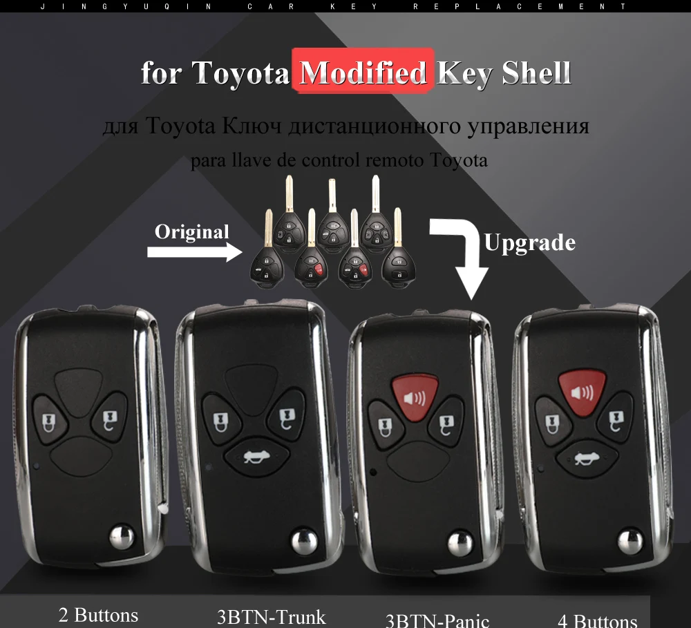 Jinyuqin TOY43/TOY40/TOY47 Lama Chiave A Distanza Dell'automobile Borsette per Toyota Crown Camry Corolla Reiz RAV4 Avalon Venza matrix Auto Caso Fob 10 Jinyuqin TOY43/TOY40/TOY47 Lama Chiave A Distanza Dell'automobile Borsette per Toyota Crown Camry Corolla Reiz RAV4 Avalon Venza matrix Auto Caso Fob - H20effefa48ce4ad783bfb55917e25e25B
