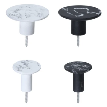 

4Pcs Marble Pattern Hook Wall-Mounted Hanger Door Rear Shelf Home Coat Hook