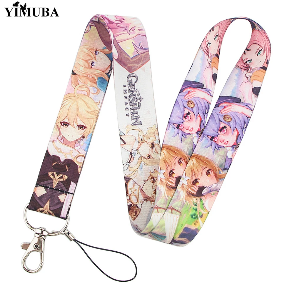 Anime Lanyards Keys Genshin Impact Lanyard Anime Lanyard Keychain