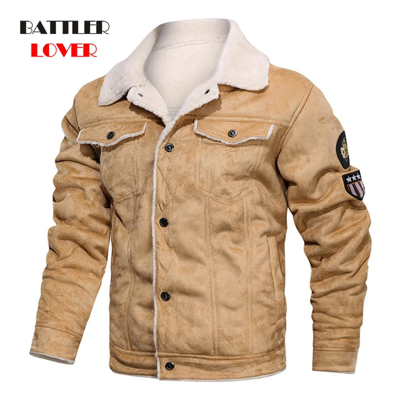 air force flight jacket fur collar genuine sheep leather jacket mens black sheepskin coat winter bomber jacket males motorcycle