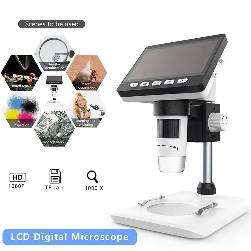 ABS 1000x Electron Microscope Screen Microscope Digital Microscope Ear Cleaning Tool Computers Mobile Phones Durable Portable