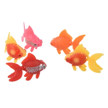 

5pcs artificial plastic ornament aquarium fish - goldfish.