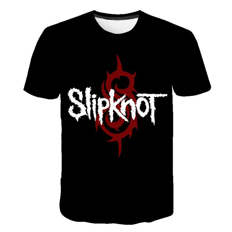 Летняя Повседневная футболка с 3D принтом Рок Панк Группа Slipknot футболки для