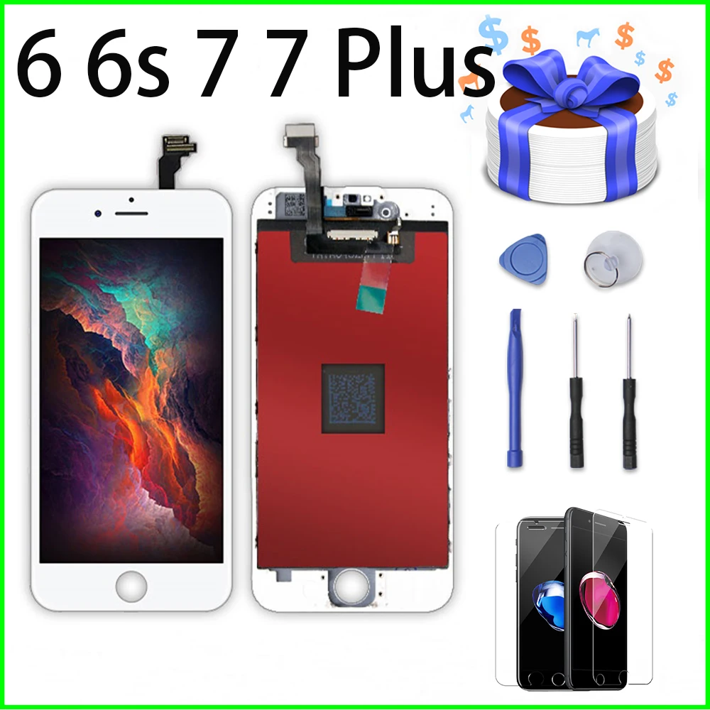 Pantalla lcd для Apple iPhone 6 6s 7 Plus 5 дисплей дигитайзер сборка 3D сенсорный экран без битых