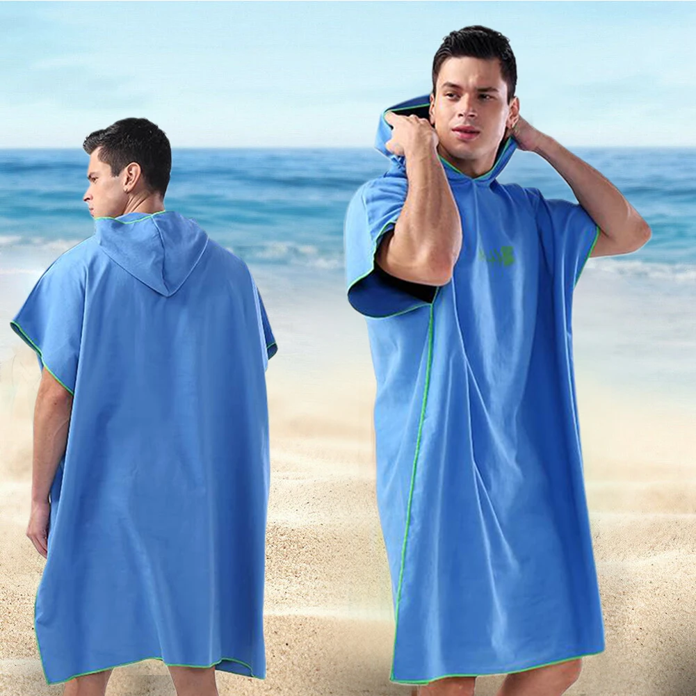 Poncho Robe Towel Adults Gift Soft Robe Surfing Swimming Outdoor Vacation Water Absorb With Hood Wetsuit Changing Quick Drying unisex swim parka with hood quick dry wetsuit changing robe waterproof warm coat surf poncho for water sport beach