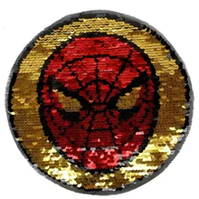 Компьютерная вышивка бисером двухсторонний флип нашивки с блестками для аппликаций garment accessories футбол «Человек-паук»; тканевая наклейка