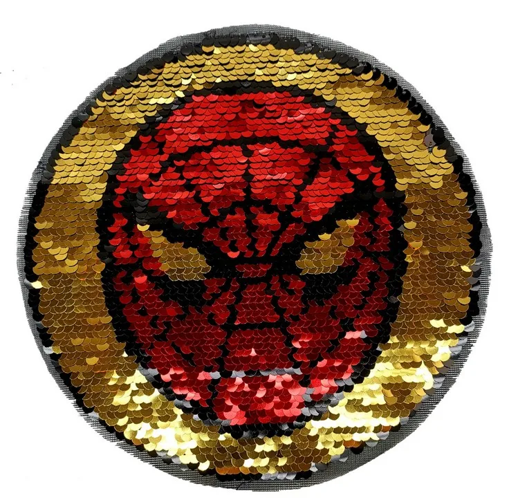

Computer bead embroidery double-sided flip sequins patch applique garment accessories football Spider-Man cloth sticker