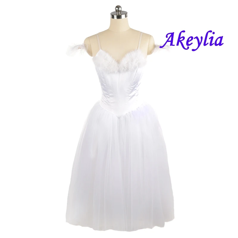 

White Romantic Ballet tutu sleeping beauty Dress Professional La Sylphide Ballerina No elastic Women Ballet Long dress JNBL98