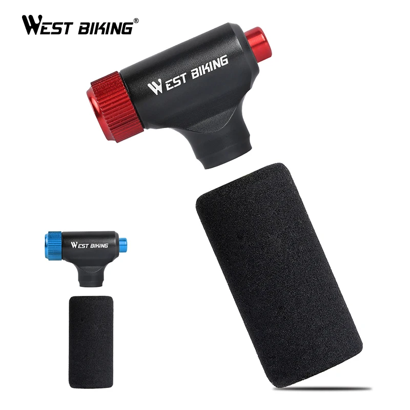 

WEST BIKING CO2 Mini Pump Bicycle Fast Air Inflator Portable Hand Pump Schrader & Presta Valve Adapter Cycling MTB Bike Pump