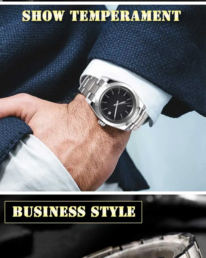 Новые мужские часы AIK автоматический черный светящийся циферблат ручной работы oyst 39 мм полированный стальной корпус браслет минеральное стекло 2258