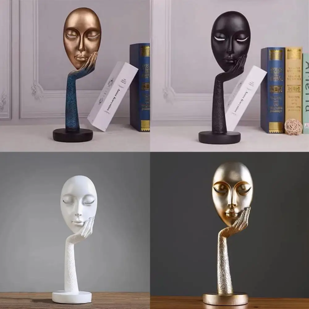 Modern Abstract Face Resin Figure Statue Craft Sculpture Art Office Home Decor 