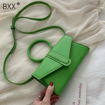 

[BXX] PU Leather Crossbody Bags For Women 2020 Summer Mini Solid Color Shoulder Handbags Lady Travel Cross Body Bag HM509