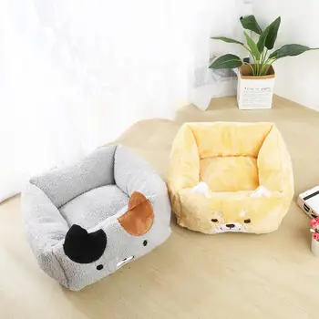 

Net Red Autumn And Winter New Warm Plus Velvet Removable And Washable Cartoon Embroidery Kennel Cat Nest Four Seasons Universal