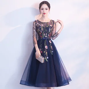 Evening Gown New Style Bride Marriage Dress for Toast Host Banquet Dress Long Bridesmaid Dress Slim Fit Slimming