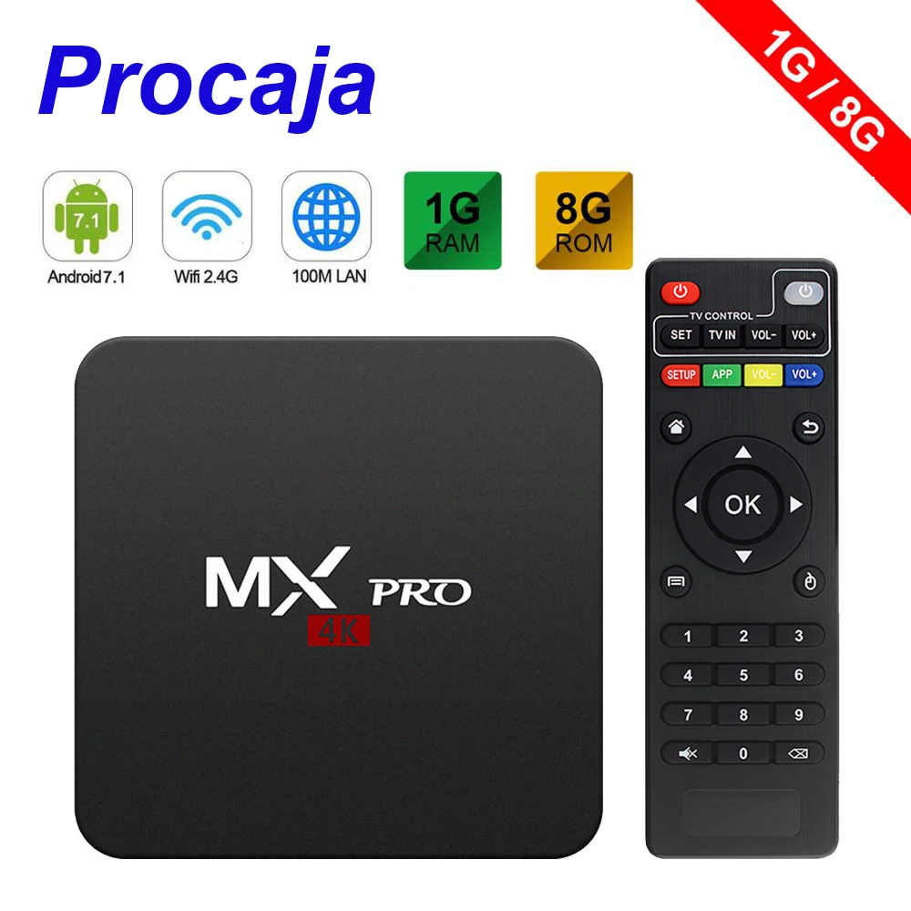 

Procaja MX pro Android 7.1 Smart TV Box MXQ pro Android TV BOX MXpro 4K MXQpro1GB RAM 8GB ROM RK3229 quad core Set top box