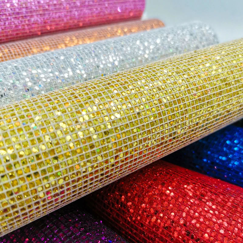 1pc 20cm*15cm Chunky Glitter Synthetic PU Leather Sheet Fabric Artificial Leather Faux Leather Diy Bows Craft Supplies