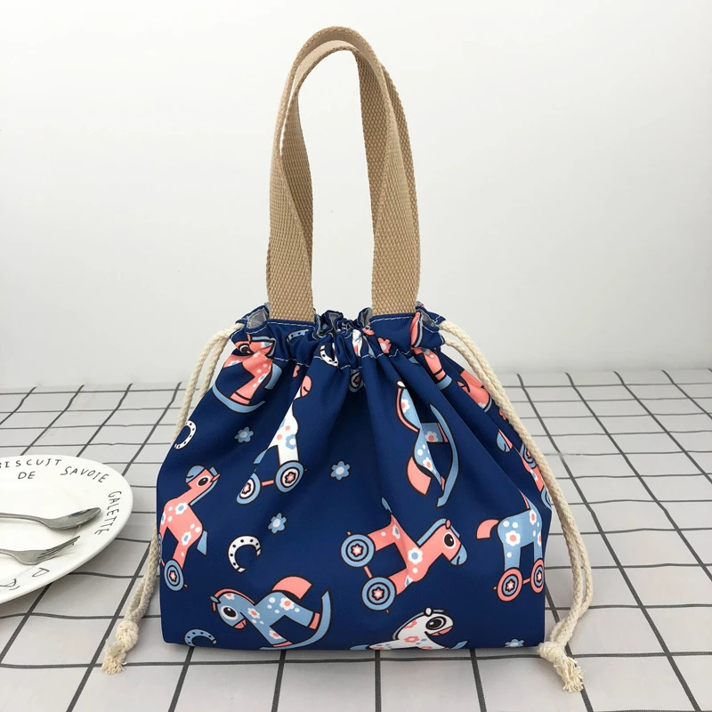 PACGOTH Fashion Japanese Style Lunch Bag Cartoon Pattern Picnic Carry Case Thermal Travel Food Container Picnic Handbag Tote - Color: 12