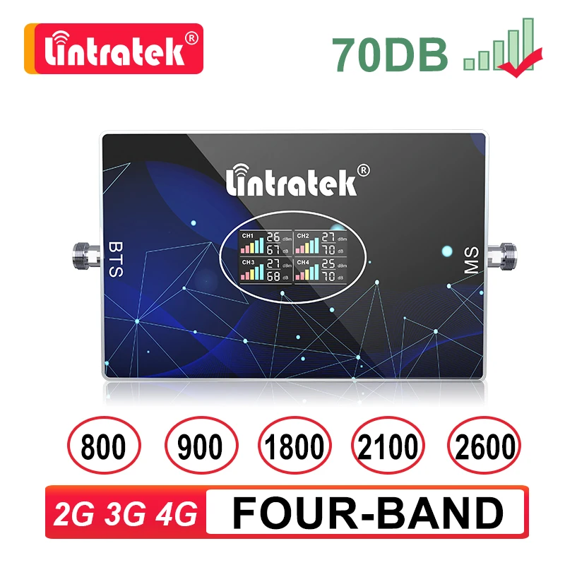 Четыре группы Сотовая связь Усилитель GSM 2G 3G 4G B20 LTE 800 900 1800 2100 2600 мобильный телефон