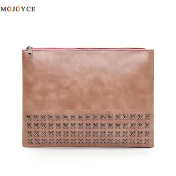 

Rivet Clutch Women Casual Envelope Bag PU Leather Daily Money Phone Pouch