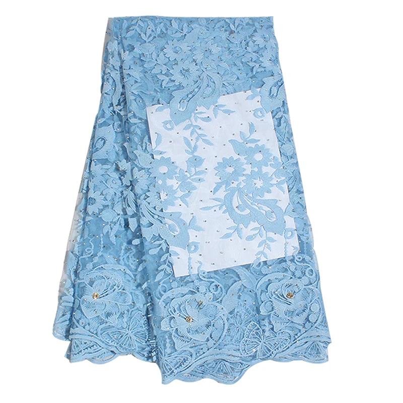 Высокий класс камни вышивка африканским тюлем из сетчатой ткани, для Женское вечернее платье роскошные французские кружева Handcut кружевная ткань длиной 4,5 м