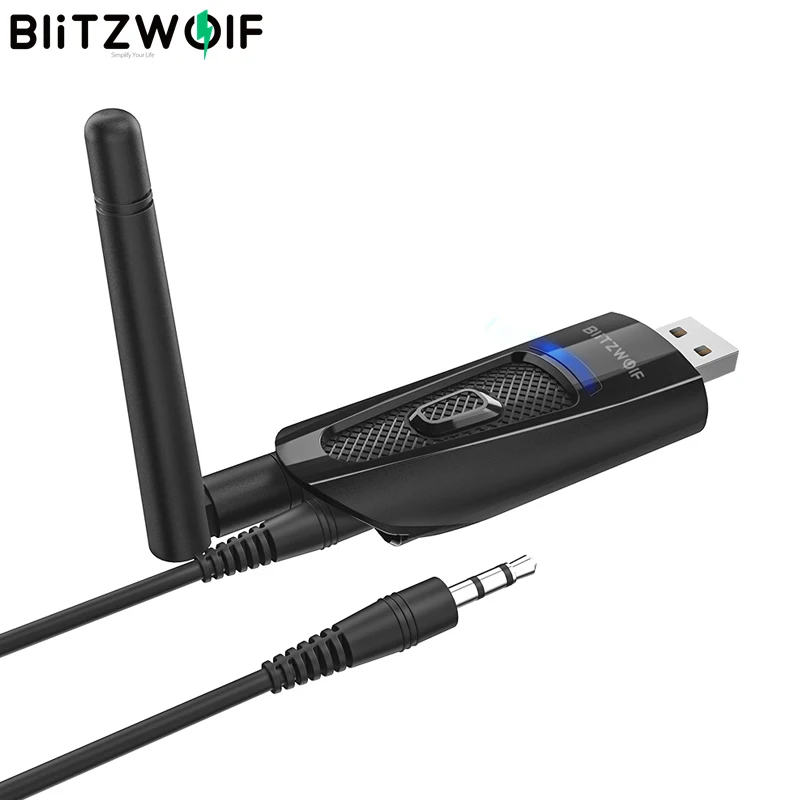 Беспроводной bluetooth V5.0 USB аудио видео приемник BlitzWolf передатчик 2 в 1 адаптер для ПК