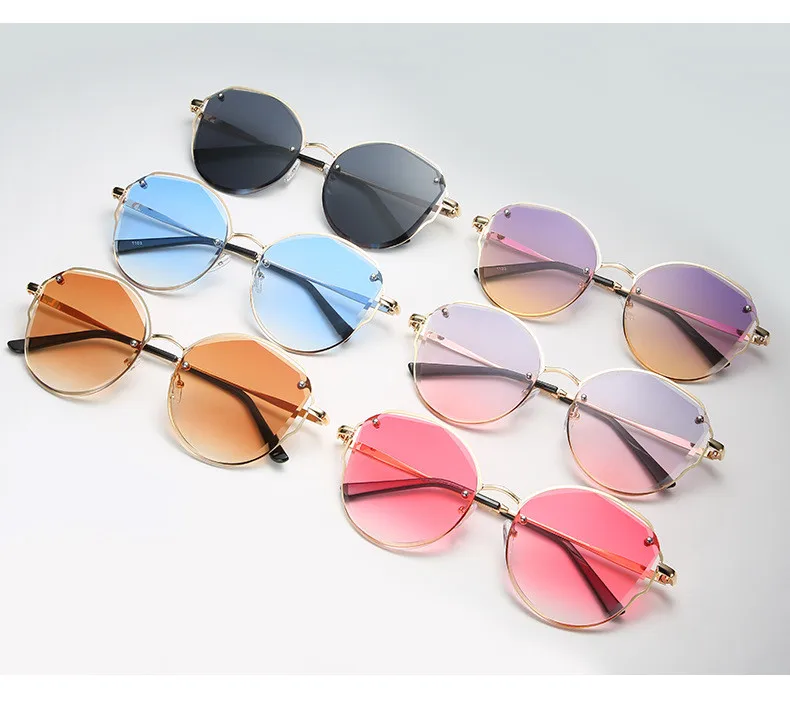 YOOSKE Необычные линзы солнцезащитные очки для женщин модные брендовые дизайнерские женские роскошные солнцезащитные очки металлическая оправа винтажные очки UV400