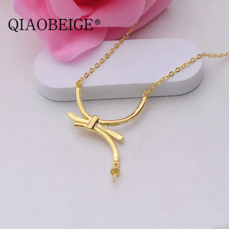 QIAOBEIGE diy аксессуар модное жемчужное ожерелье с цепочкой ожерелье из стерлингового серебра 925 пробы для женщин ювелирные изделия из натурального жемчуга