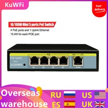 5 Порты и разъёмы 10/100 Мбит сетевой коммутатор 802.3af 52V переключатель для подъема IP Камера 4POE Порты и 1 Uplink Ethernet Поддержка продлить 250 м