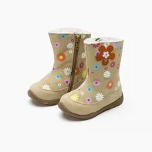 Новинка; 1 пара детских зимних ботинок из натуральной кожи для девочек; милые шерстяные зимние теплые ботиночки для девочек-10 градусов